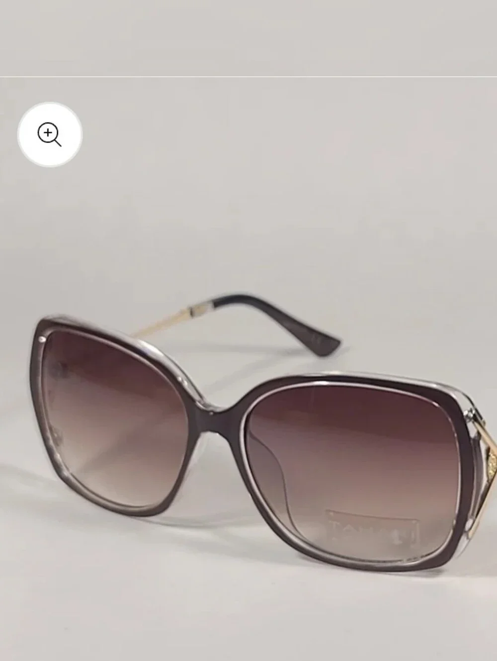 (Ew)Tahari Butterfly Vented Sunglasses Brown Gradient Lens TH724 BRN